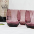Haonai solid purple color glass tumbler handmade old-fashioned glass